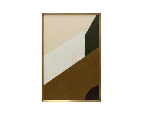 Sunpan ROAD Trip Hand-Painted Abstract Art - 40" x 60" Bronze Framed Canvas with Earthy Elegance III A0413