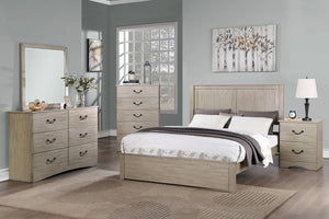 English Elm Rustic California King Bed Pine Frame Two Panel Headboard Antique Silver Hardware B011S02102