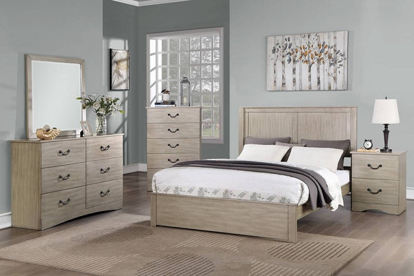 English Elm Rustic California King Bed Pine Frame Two Panel Headboard Antique Silver Hardware B011S02102