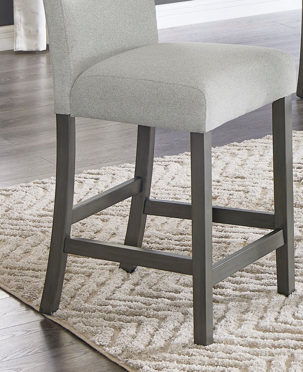 English Elm Selena Set Of 2 Modern Light Gray Counter Height Chairs With Gray Wood Frame & Ergonomic Comfort B061P406089-GIGA