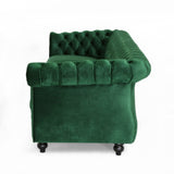 Christopher Knight Home® - Noble House - - Durable 3-Seater Emerald Velvet Sofa, Combining Luxurious Comfort With Timeless Design, Perfect For Elegant Living Spaces, Featuring Plush Upholstery For Relaxation And A Touch Of Sophisticated Style