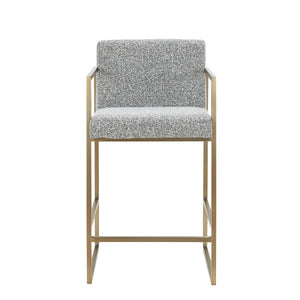 VIG Furniture Modrest Suzanne - Modern Grey Fabric + Antique Brass Counter Chair VGGA-6229CH-C-GRY