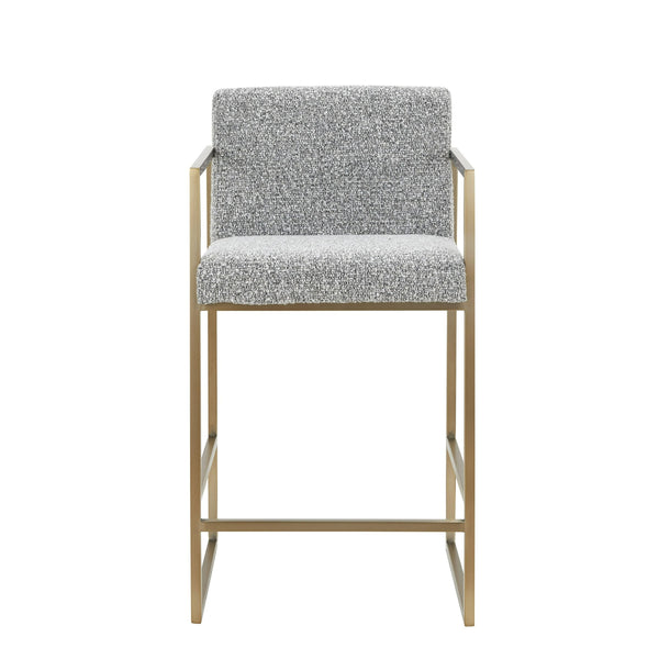 VIG Furniture Modrest Suzanne - Modern Grey Fabric + Antique Brass Counter Chair VGGA-6229CH-C-GRY