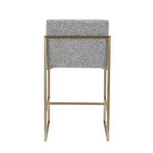 VIG Furniture Modrest Suzanne - Modern Grey Fabric + Antique Brass Counter Chair VGGA-6229CH-C-GRY
