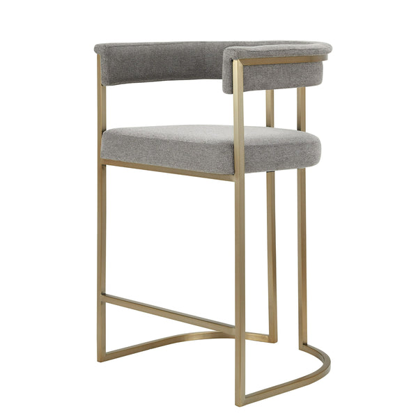 VIG Furniture Modrest Byron - Modern Grey Fabric + Antique Brass Counter Chair VGGA-6966CH-C-GRY
