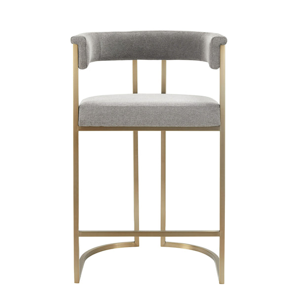 VIG Furniture Modrest Byron - Modern Grey Fabric + Antique Brass Counter Chair VGGA-6966CH-C-GRY