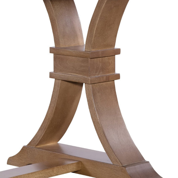 English Elm 63.00"-78.75" Extendable Farmhouse Dining Table Rubberwood X-frame Base Seats Eight Walnut N771P347924T_N771P347925T