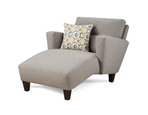 Fusion Dillist Mica Chaise Lounge Chair In Grey - Mid-century Modern Design With Reversible Pillow Comfort Grey S,	100% Polyester 8218 Dillist Mica Chaise