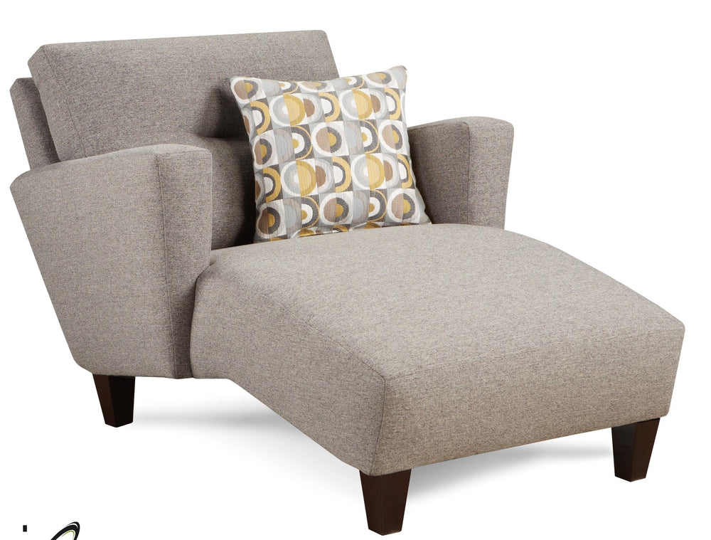 Fusion Dillist Mica Chaise Lounge Chair In Grey - Mid-century Modern Design With Reversible Pillow Comfort Grey S,	100% Polyester 8218 Dillist Mica Chaise