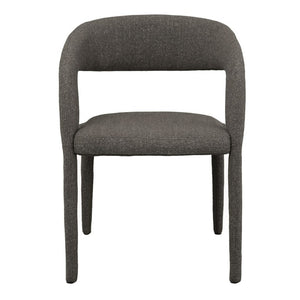 VIG Furniture Faerron Modern Grey Fabric Chair With Armrests — Ergonomic Rounded Back, Cast Iron Legs, 264 Lb Capacity Dark Grey Dining Chair VGEU-MC-7182CH-GRY