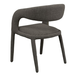 VIG Furniture Faerron Modern Grey Fabric Chair With Armrests — Ergonomic Rounded Back, Cast Iron Legs, 264 Lb Capacity Dark Grey Dining Chair VGEU-MC-7182CH-GRY