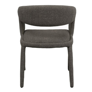 VIG Furniture Faerron Modern Grey Fabric Chair With Armrests — Ergonomic Rounded Back, Cast Iron Legs, 264 Lb Capacity Dark Grey Dining Chair VGEU-MC-7182CH-GRY