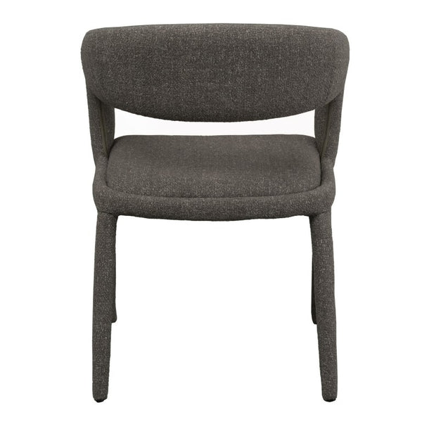 VIG Furniture Faerron Modern Grey Fabric Chair With Armrests — Ergonomic Rounded Back, Cast Iron Legs, 264 Lb Capacity Dark Grey Dining Chair VGEU-MC-7182CH-GRY