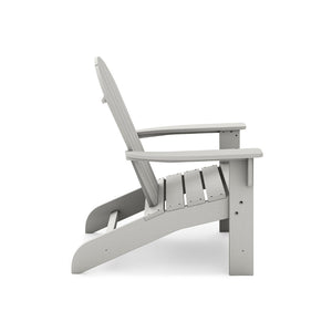 English Elm Adirondack Outdoor Chair Weatherproof Hdpe Fan Back Ergonomic Poolside Patio Lounger Dark Gray B195P198779
