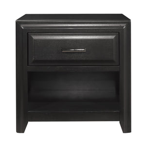 English Elm Modern Cordelia Nightstand Espresso Finish with Drawer & Open Cubby, Black Bar Hardware, 26.5"H B011P222852