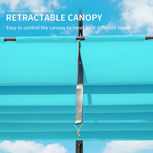 English Elm 11 11 X 16 FT Retractable Pergola with Weather-Resistant Canopy, Aluminum Frame, Easy Assembly, Versatile Outdoor Shade and Entertainment Space Lake Blue W1859S00077
