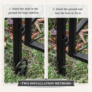 English Elm Outsunny 85" Garden Arch Arbor With Gate - Elegant Metal Trellis For Vines & Wedding Décor Focal Point W2225P174426-GIGA