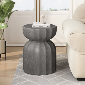 English Elm 13" Modern Outdoor Indoor Waterproof Cement Side & Coffee Table Set, Durable 265lb Capacity Patio Seating Grey W757P332043