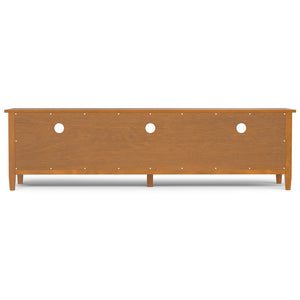 English Elm Warm 72" Low TV Media Stand Light Brown Solid Wood 80" TV Capacity Shaker Design Storage Drawers B136P203481