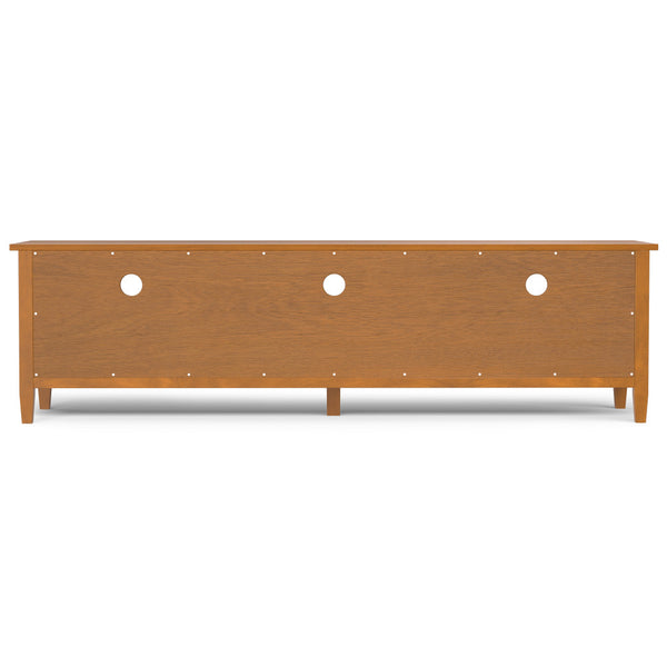 English Elm Warm 72" Low TV Media Stand Light Brown Solid Wood 80" TV Capacity Shaker Design Storage Drawers B136P203481