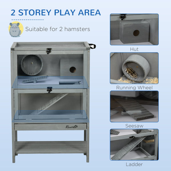 English Elm Pawhut 5-tier Small Pet Habitat with Tubes Tunnels Exercise Wheel and Carry Handles W2225P229303