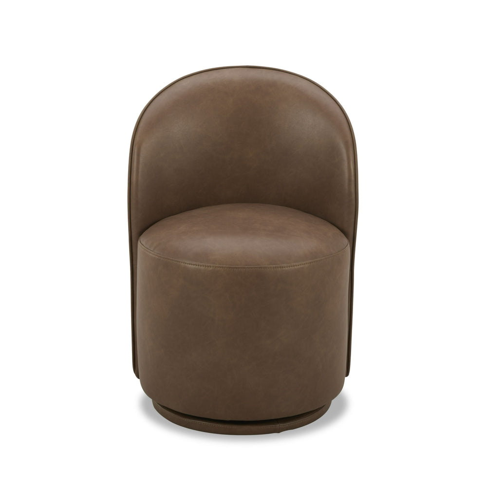 VIG Furniture Modrest Correa - Modern Brown Vegan Leather Swivel Dining Chair VGKK-KF.Y1179-BRN