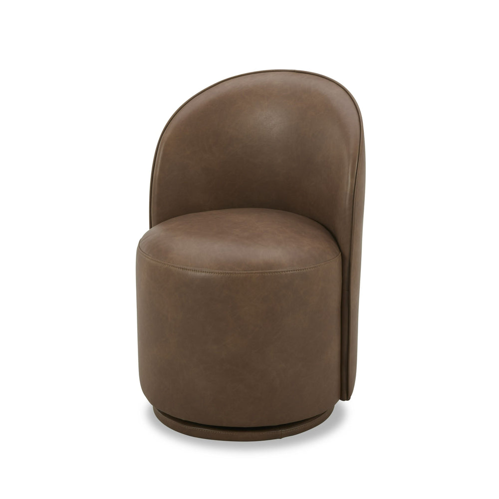 VIG Furniture Modrest Correa - Modern Brown Vegan Leather Swivel Dining Chair VGKK-KF.Y1179-BRN
