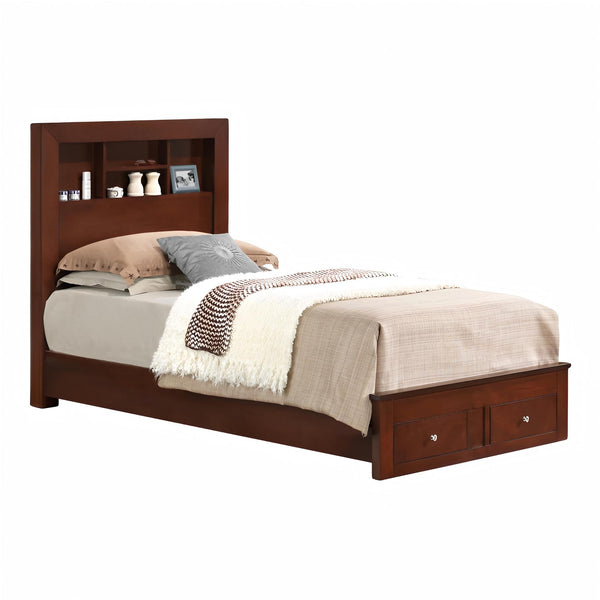 English Elm Elegant Twin Bed With Built-In Storage In Rich Cherry Finish For Smart Space-Saving Solutions B078S00236