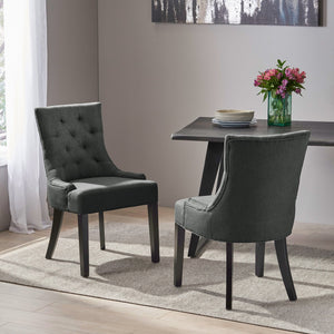 English Elm Christopher Knight Home® - Cheney Dining Chairs Set Of 2 - Contemporary Comfort With Diamond-Tufted Back And Tapered Legs 54181.00FDGRY