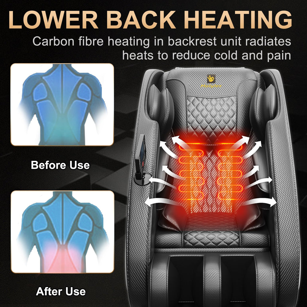 English Elm Massage Chair With Bluetooth Speakers, Zero Gravity Recline & Full-Body Air Pressure Relief - Black W1875P254004
