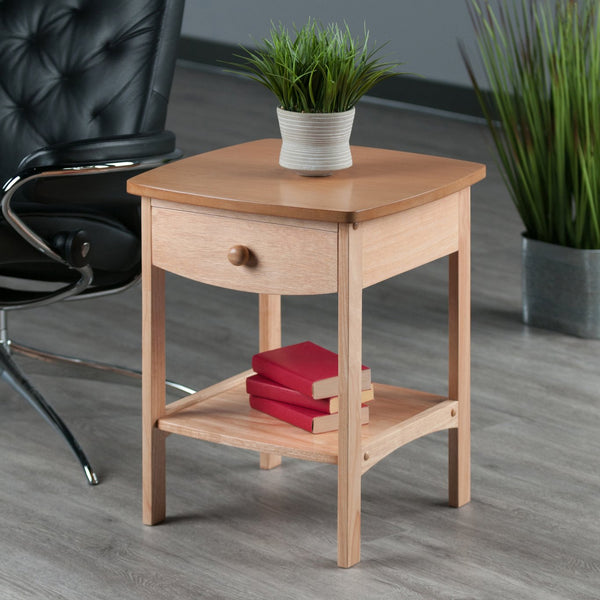 Winsome Wood Claire Curved Nightstand - Elegant Accent Table With Drawer, Natural Wood Finish For Any Home Decor Natural Solid ,Composite Wood 82218-winsome-wood
