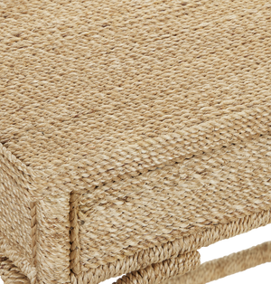 Olisa Rope Desk: Elegant Braided Abaca Design for Stylish Home or Office, 30.5" Height, Glass Top