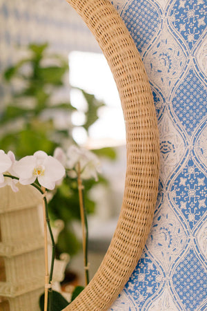 Chelsea House Dunmore Oversized Round Wicker Mirror 47" — Handwoven Rattan Frame, Lightweight Coastal Boho Focal Point 82227830