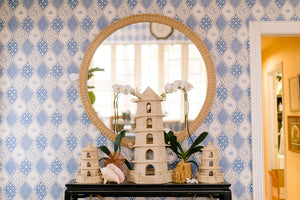 Chelsea House Dunmore Oversized Round Wicker Mirror 47" — Handwoven Rattan Frame, Lightweight Coastal Boho Focal Point 82227830