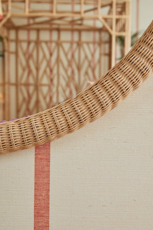 Chelsea House Dunmore Oversized Round Wicker Mirror 47" — Handwoven Rattan Frame, Lightweight Coastal Boho Focal Point 82227830