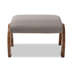 Baxton Studio Baxton Studio Sandrine Modern Grey Fabric Ottoman with Walnut Legs – Stylish Accent for Any Space BBT5318-Grey