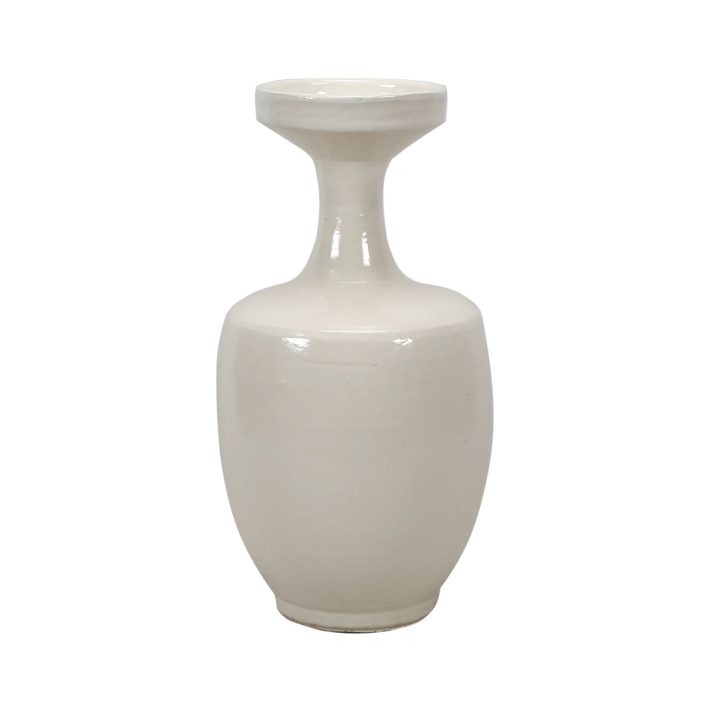 Lilys White Ceramic Vase-Large Opening 8223-2