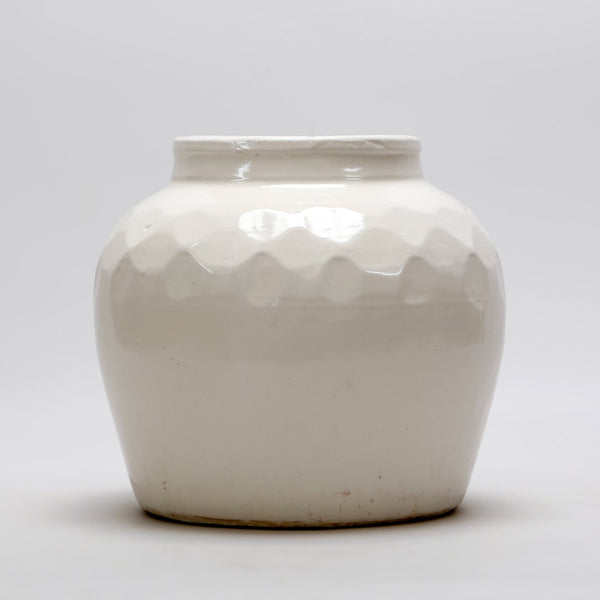 Lilys 10" White Ceramic Round Jar 8223-6