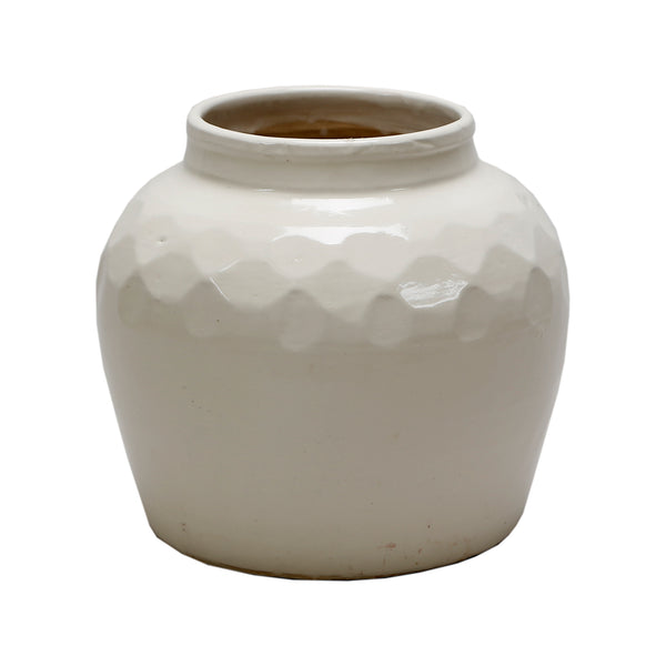 Lilys 10" White Ceramic Round Jar 8223-6