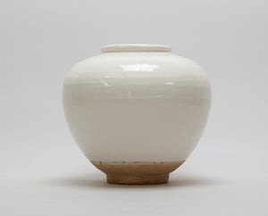 Lilys 10" Off White Ceramic Vase Round With Unglazed Base 8223-7