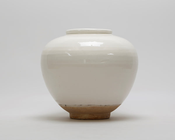 Lilys 10" Off White Ceramic Vase Round With Unglazed Base 8223-7