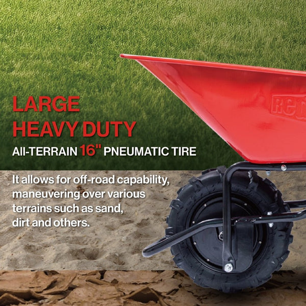 English Elm Wheelbarrow Electric 24v Brushless Motor 78l Steel Cart Forward Reverse Outdoor Hauler N727P171068R
