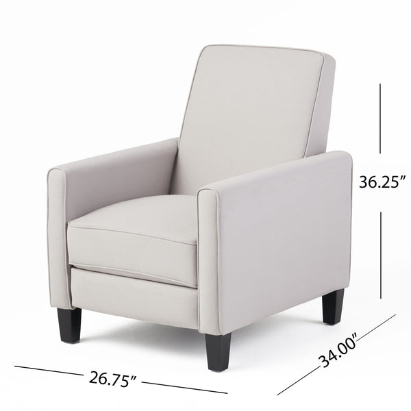 English Elm Christopher Knight Home® - Grey Linen Push Back Chair with Plush Padding, Ergonomic Recline, Breathable Fabric & Durable Frame (97) 52422.00FDGRY