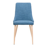 Christopher Knight Home® - Noble House - Sabina Mid Century Muted Blue Fabric Dining Chairs with Light Walnut Wood Finished Legs (Set of 2)