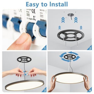 English Elm 6pk Round Led Flush Mount Panel Dimmable 5 Cct Selectable Bathroom Ceiling Fixture Black W1340P332597