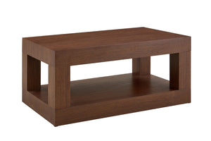 English Elm Modern Two Tier Rectangular Coffee Table with Open Shelf Mdf Frame for Living Rooms W3875P389609