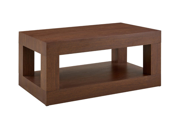 English Elm Modern Two Tier Rectangular Coffee Table with Open Shelf Mdf Frame for Living Rooms W3875P389609