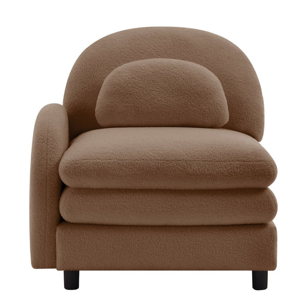 English Elm Vitoria Curved Modular Sectional Sofa Teddy Fleece Upholstery Cozy Living Room Seating W5656P454263