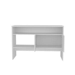English Elm Console sleek engineered wood console table with two doors and three shelves for stylish storage White 48.82 L x 18.9 W x 4.72 H B097P250861