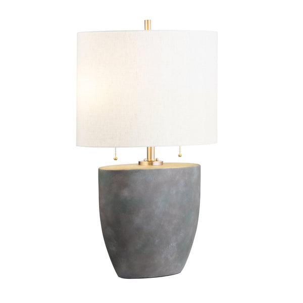 Crestview Collection 31" H Ceramic Table Lamp With Elegant Dark Grey Finish, Gold Accents, And Dual Pulls For Easy Control   Cvazp125